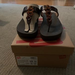 FitFlop brand new with box size 10 tortoise shell links chains EUR 42 UK 8
